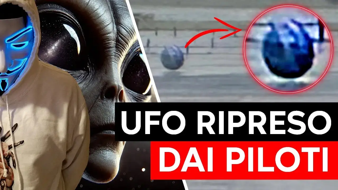 Illustrazione di una sfera blu ripresa vicino all’aeroporto di Manchester durante un presunto avvistamento UAP